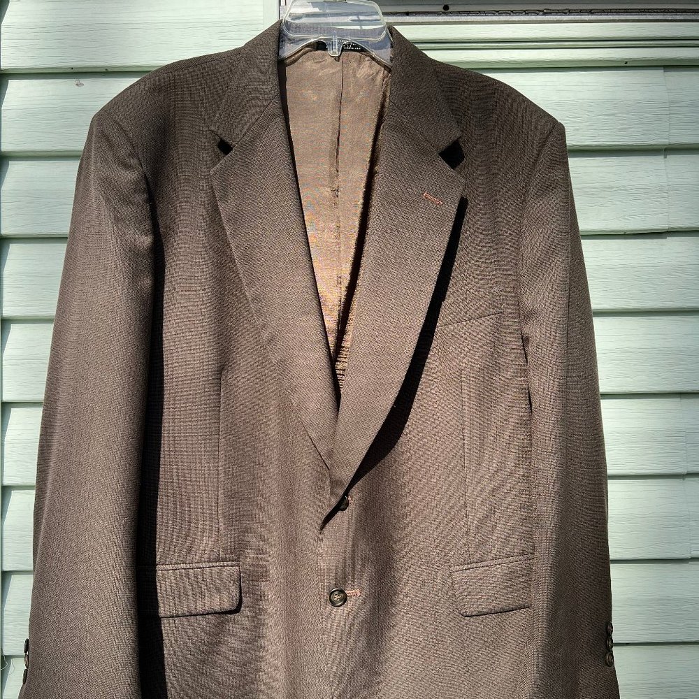 khaki wool men suit with 2 buttons